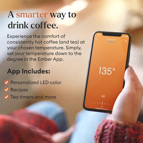 Ember Temperature Control Smart Mug 2, 14 Oz, App-Controlled Heated Coffee Mug with 80 Min Battery Life and Improved Design, Red