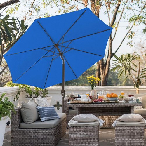 JEAREY 9FT Outdoor Patio Umbrella - UV Protection & Waterproof with Push Button Tilt | Royal Blue