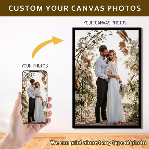 Custom Canvas Prints with Your Photos - Personalized Pictures Print, Customized Photo Gifts, Wall Art Canvas Printing for Wedding, Family, Baby, Pets, Home Office Decor, Floating Frame 30x20