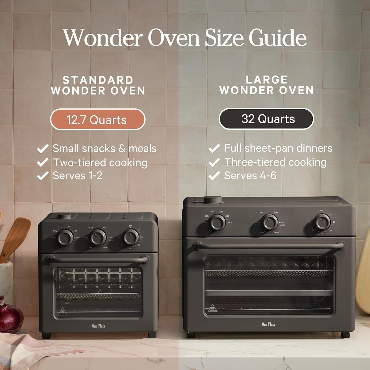 Our Place Wonder Oven - 6-in-1 Stainless Steel Air Fryer Toaster Oven Combo | 13 QT Capacity - Blue Salt