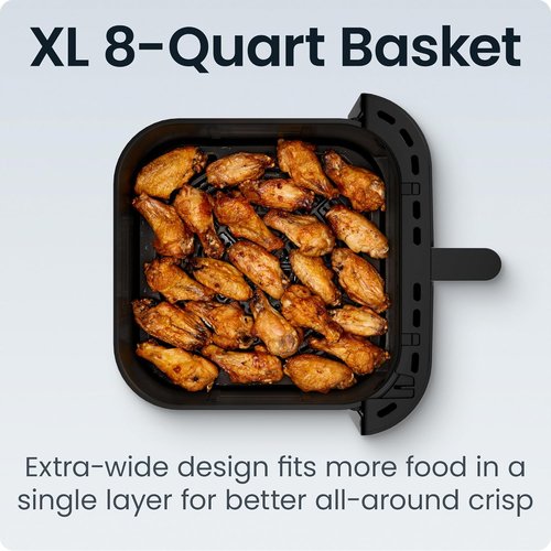 Chefman Crispinator Air Fryer - 6-in-1, 8 Qt Capacity, TurboFry Pro Technology for Fast, Even Cooking