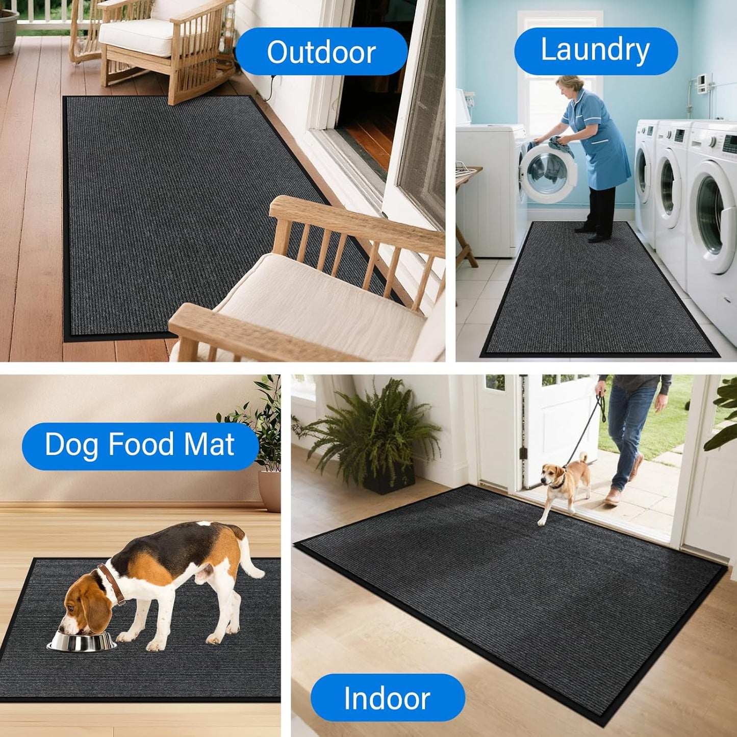 Regine Switzerland Durable 3' X 5' Front Door Mat - Heavy Duty Non-Slip Entryway Mat for Indoor & Outdoor Use