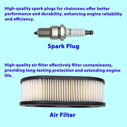 593260 Air Filter & Spark Plug - Compatible with Troy-Bilt Lawn Mowers TB110, TB115, TB200