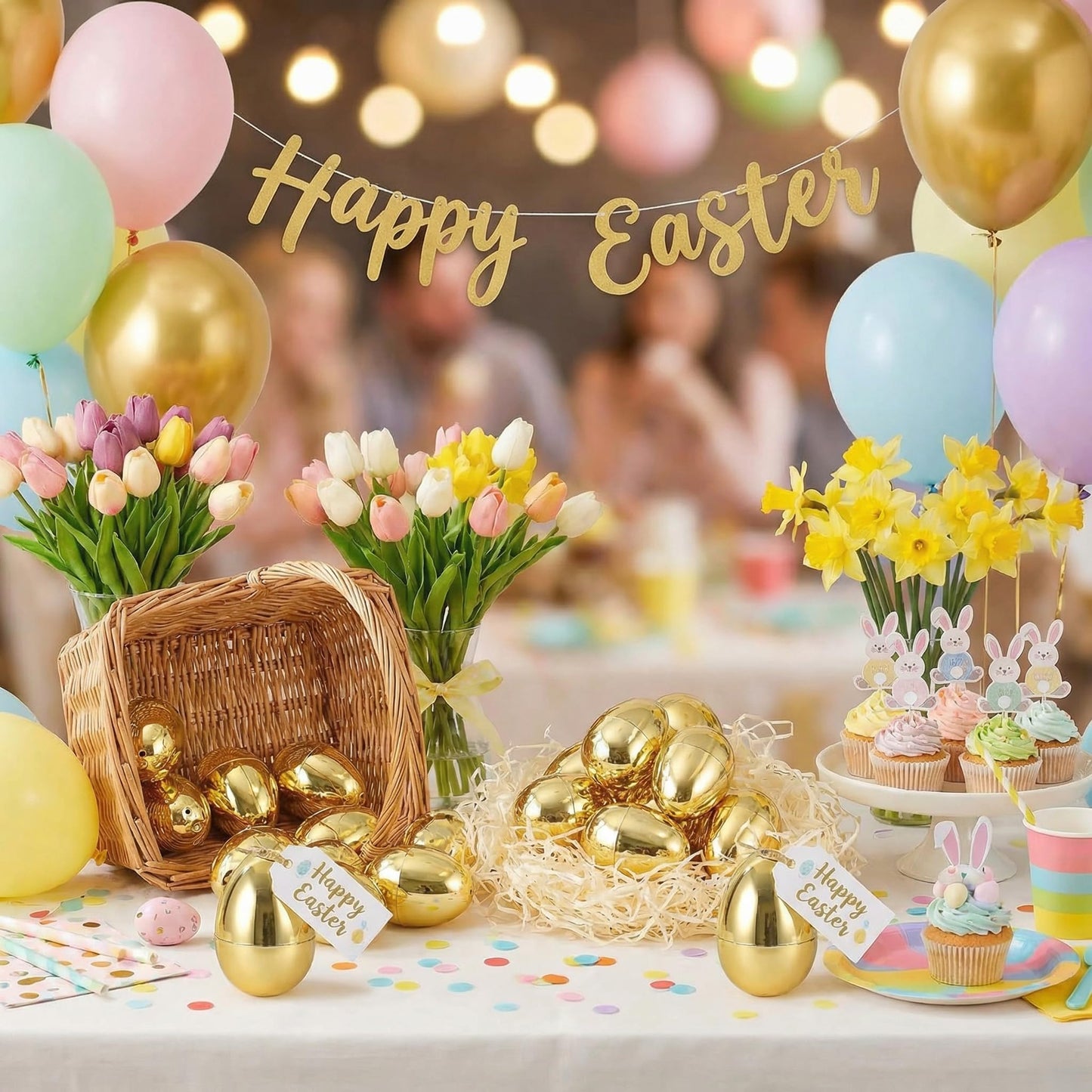 Kiddokids 12PCS Gold Easter Eggs, Metallic Plastic Empty Golden Eggs Fillable for Easter Eggs Hunt, Classroom Prize Supplies, Toys Filling Treats and Party Favors, Basket Stuffers Fillers