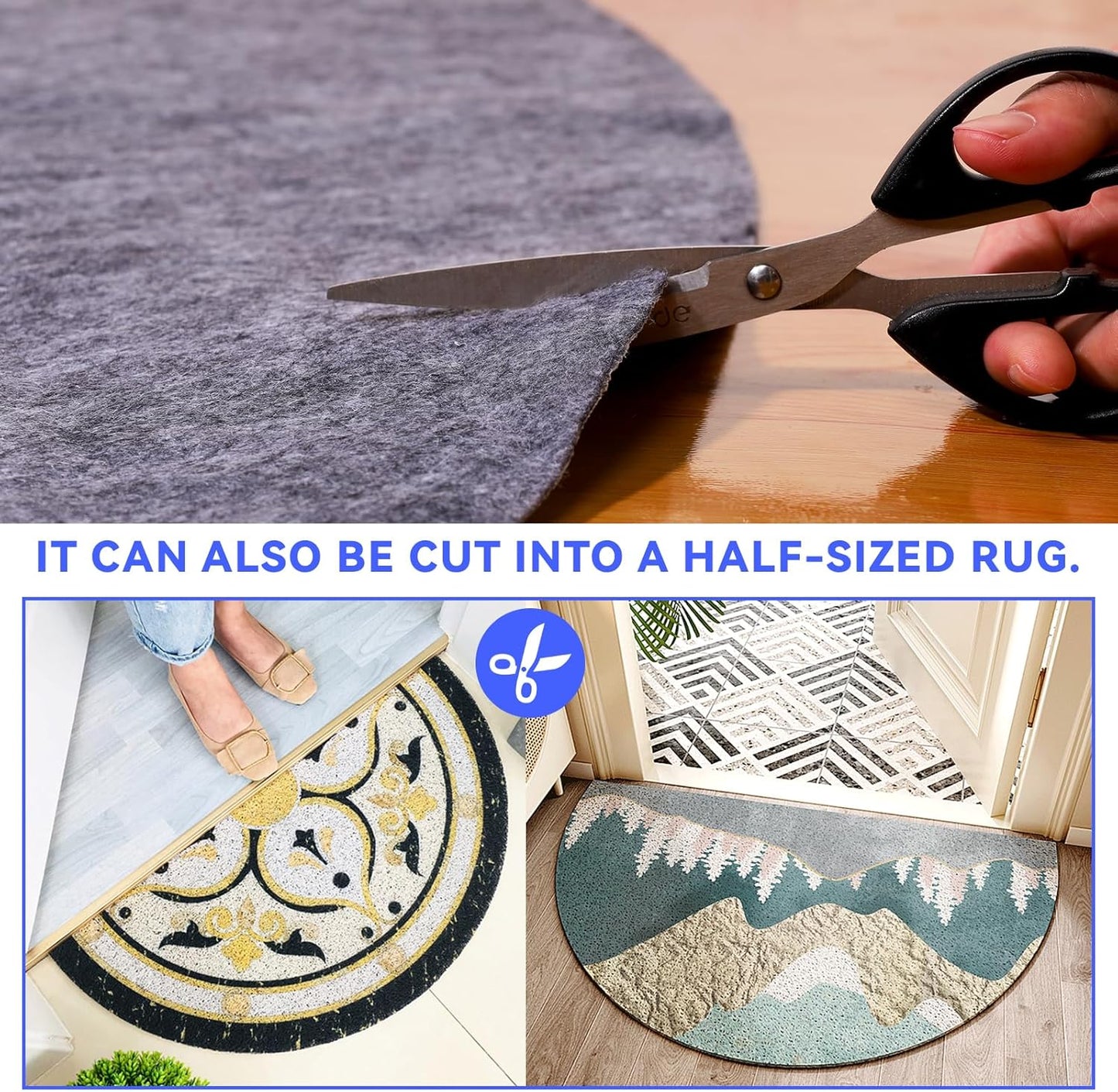 Skiennix Non-Slip Rug Pad - Waterproof 3 Ft Extra Large Area Rug Protector for All Floors