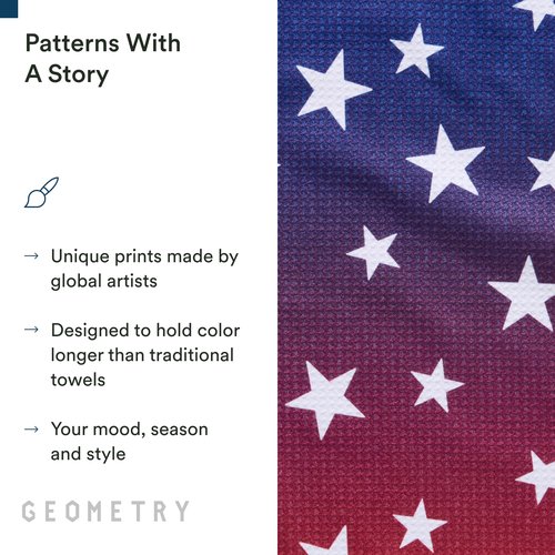 GEOMETRY Bar Towels for Kitchen Premium Towels for Cleaning Dishes & Glassware - Absorbent & Fast Drying Kitchen Towels - Gradient Star, 12" x 14" - 1-Piece