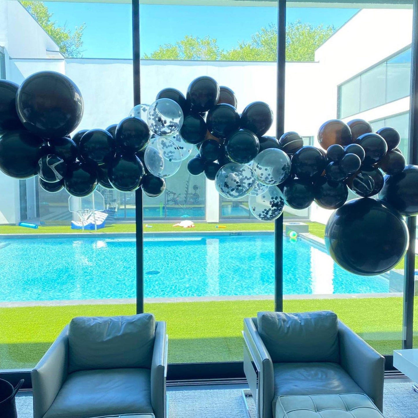 OUPKING 24 Inch Giant Round Balloons 10 Packs Black Latex Balloons for Photo Shoot Wedding Baby Shower Birthday Party Decorations
