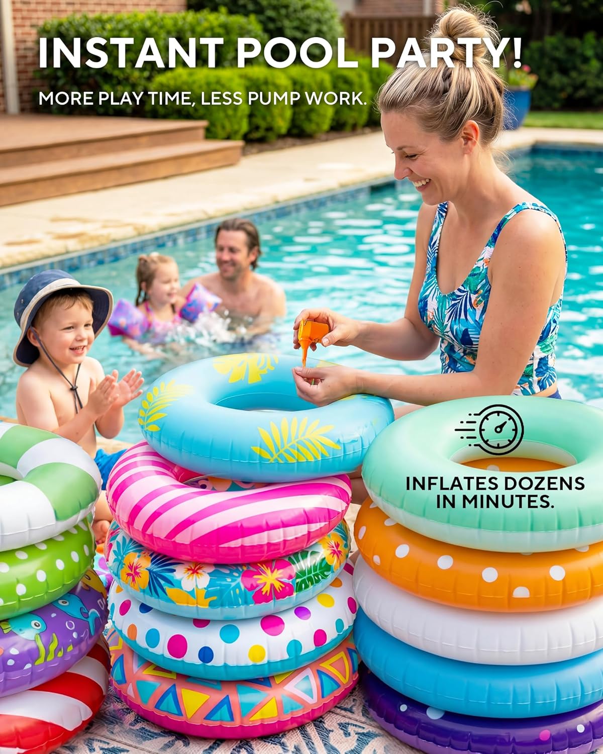 MKARMATER Ultra-Mini Portable Air Pump - Quick Wireless Inflator for Pool Floats & Air Mattresses, 1.69oz