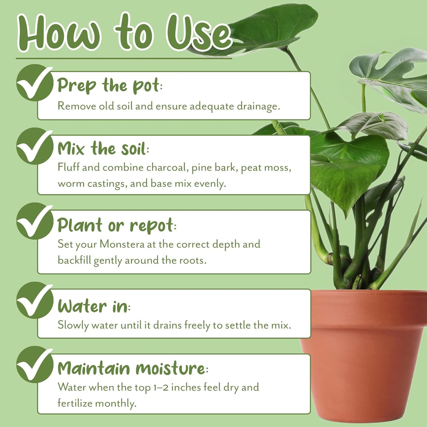 Sunrise Monstera Potting Soil Mix - Custom Blend for Growing & Repotting | 12 Quarts