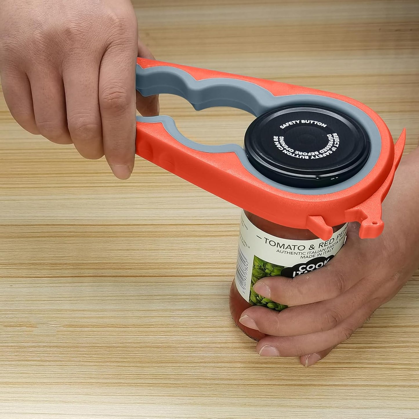Otstar Jar Opener | Easy Grip Bottle & Can Opener for Seniors with Arthritis - Orange
