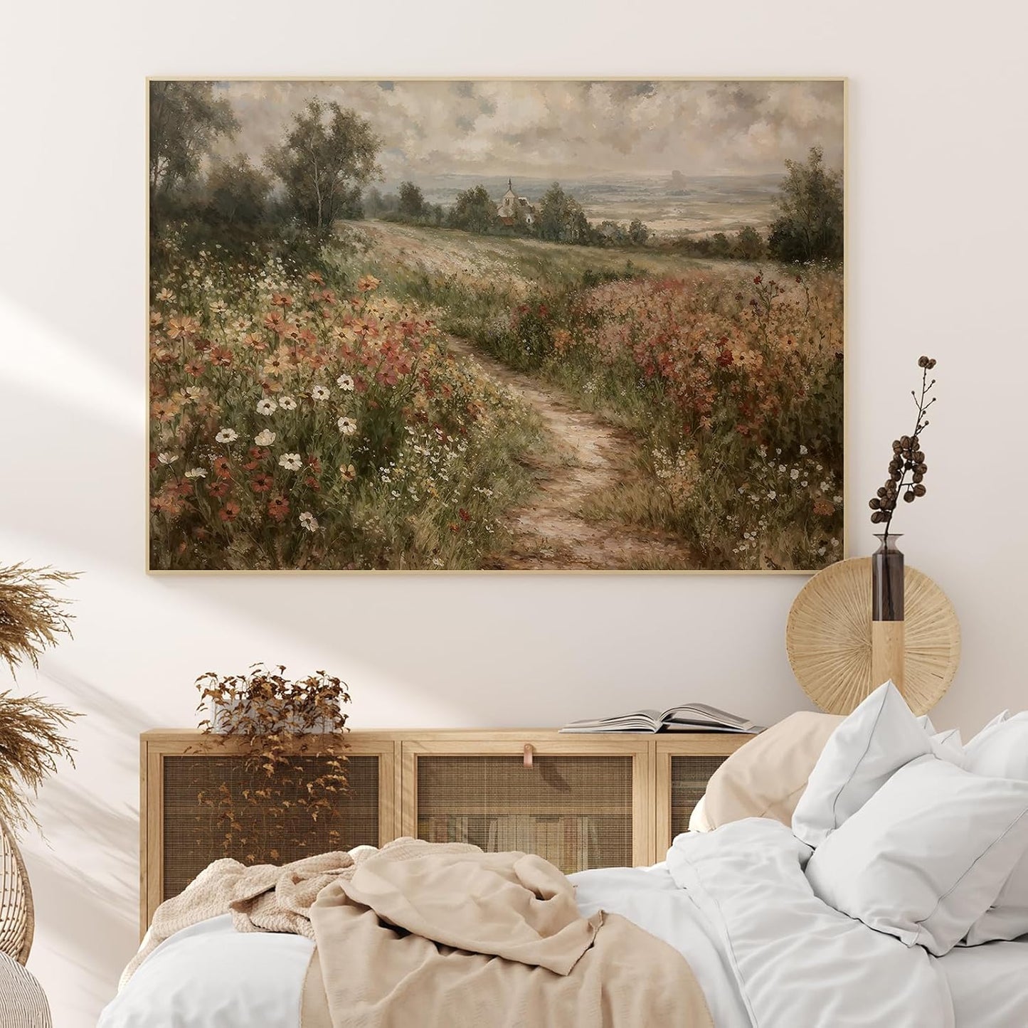 Vintage Wall Art | Rustic Autumn Landscape Canvas Print - 12”x16” Unframed Artwork for Living Room