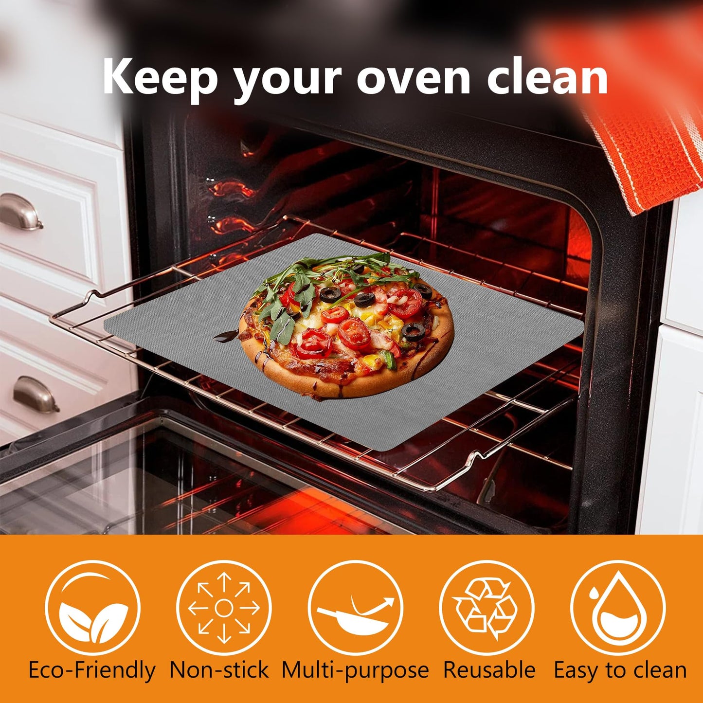 MAXTBEE Thickened 2 Pack Oven Liners for Bottom of Oven BPA and PFOA Free, Replacement for Aluminum Foil,Heavy Duty Non Stick Teflon Oven Mats for Electric, Gas, Toaster, Grills Etc.