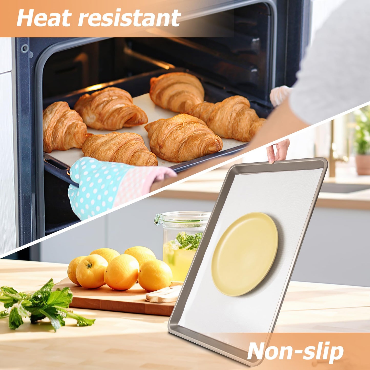 MMmat Silicone Baking Mat Roll, Non-Stick Heat Resistant Food Grade Baking Mats, Non-Slip Reusable Air Fryer Linner, Freeze Dryer Mat, Counter Mat, Oven Liner, Refrigerator Liners - 12IN x 10FT