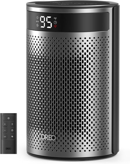 DREO Portable Space Heater - 1500W PTC Ceramic with Thermostat, Remote & Eco Mode | Ideal for Office & Bedroom