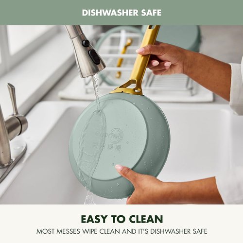 GreenPan Nonstick Reserve Pro 8-Inch Frying Pan - NSF Certified Ceramic, PFAS-Free, Moss Green