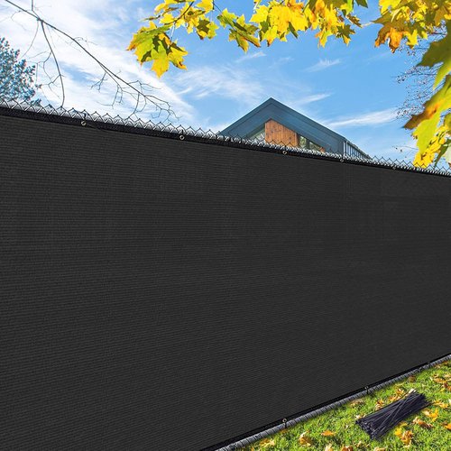 iCover Privacy Screen Fence - 4x50ft Outdoor Fencing Panels with Reinforced Bindings & Grommets | Black Mesh Shade Net