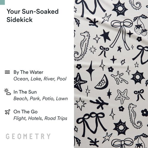 GEOMETRY Micro-Loop Beach Towel – Spring & Summer Collection – Quick-Dry, Sand-Resistant, Ultra-Absorbent Compact Towel for Beach & Travel (Earth and Sea)