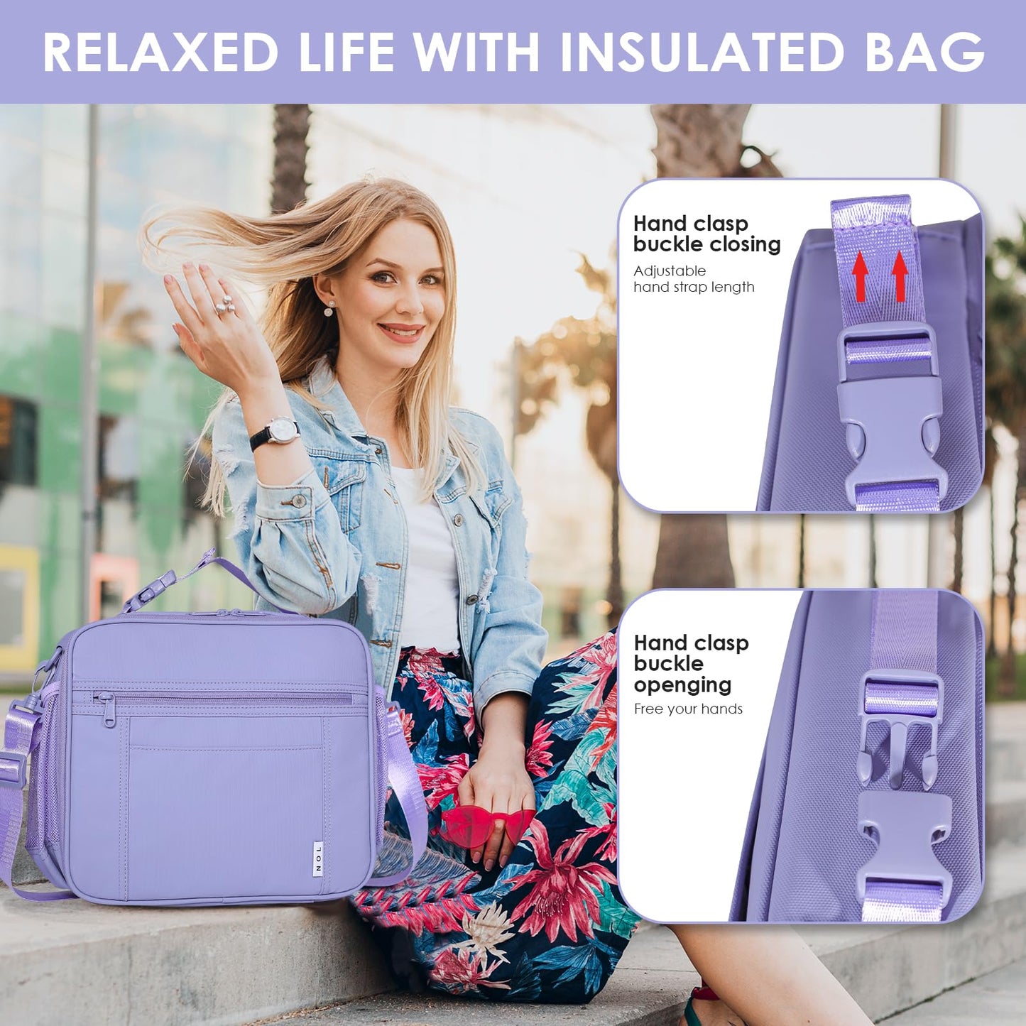 Lightweight Insulated Lunch Bag, Reusable Lunch Box 7L Cooler with Adjustable Shoulder Strap, Waterproof Zipper Lunch Bag for School & Work, Suitable for Men, Women and Kids