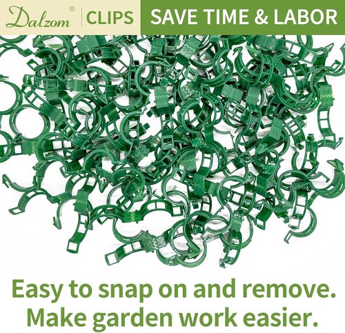 Dalzom® Tomato Clips - 300 Pcs Plastic Trellis Support for Healthy Vegetable Growth | Green