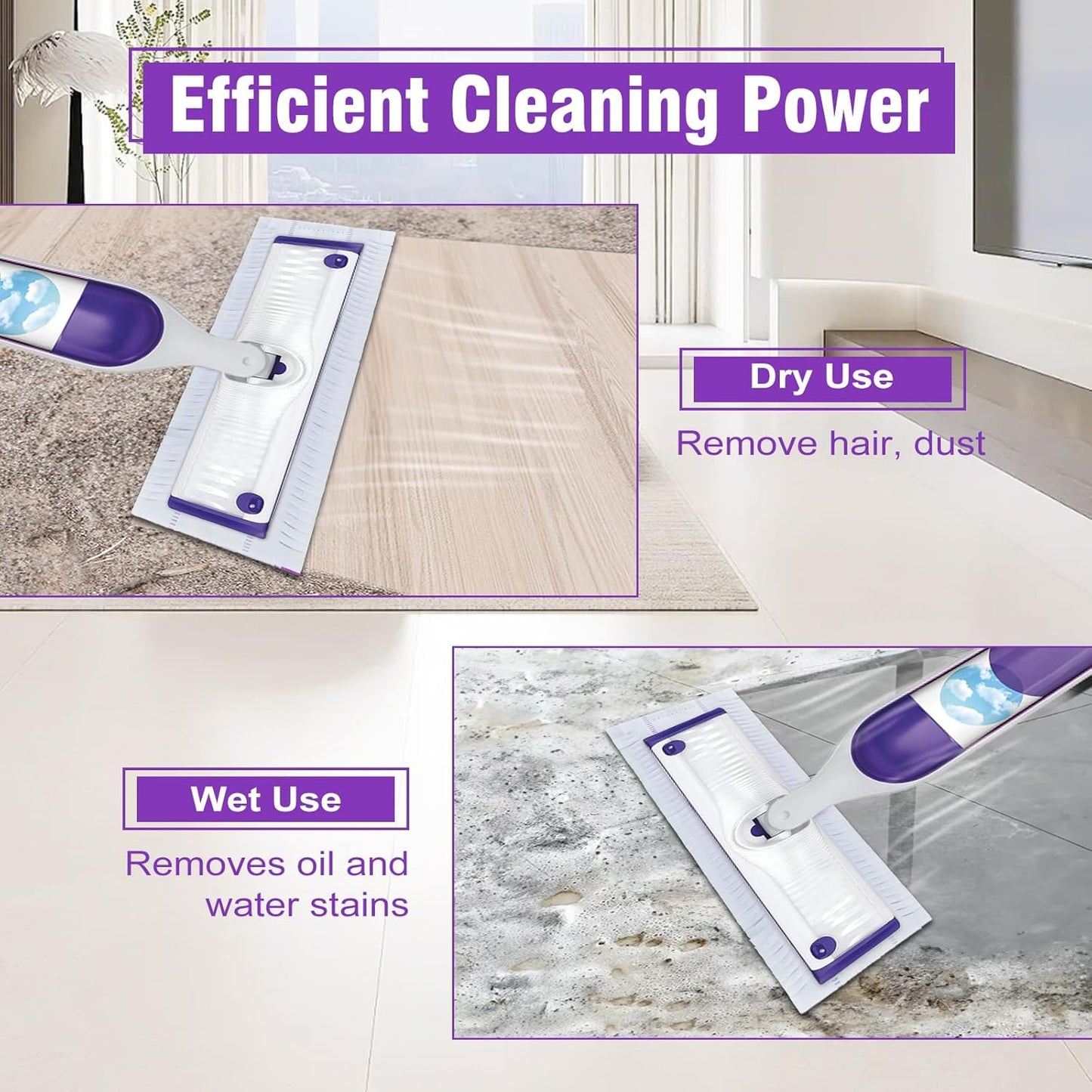 Skiennix Power Mop Refills - 40 Pack Unscented Thickened Multi-Surface & Wood Cleaning Pads