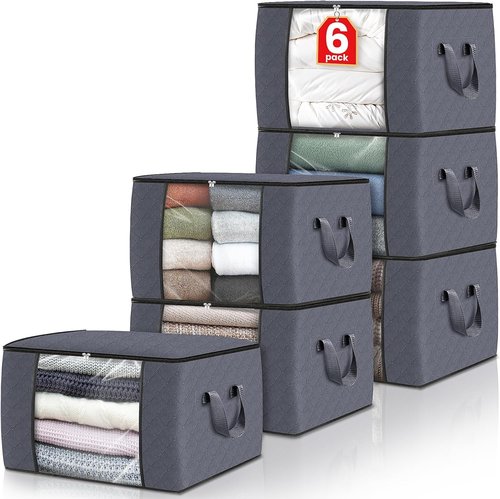 Fab Totes Storage Bags - Foldable Closet Organizers with Reinforced Handles for Home & Dorm | Ideal for Clothes & Blankets