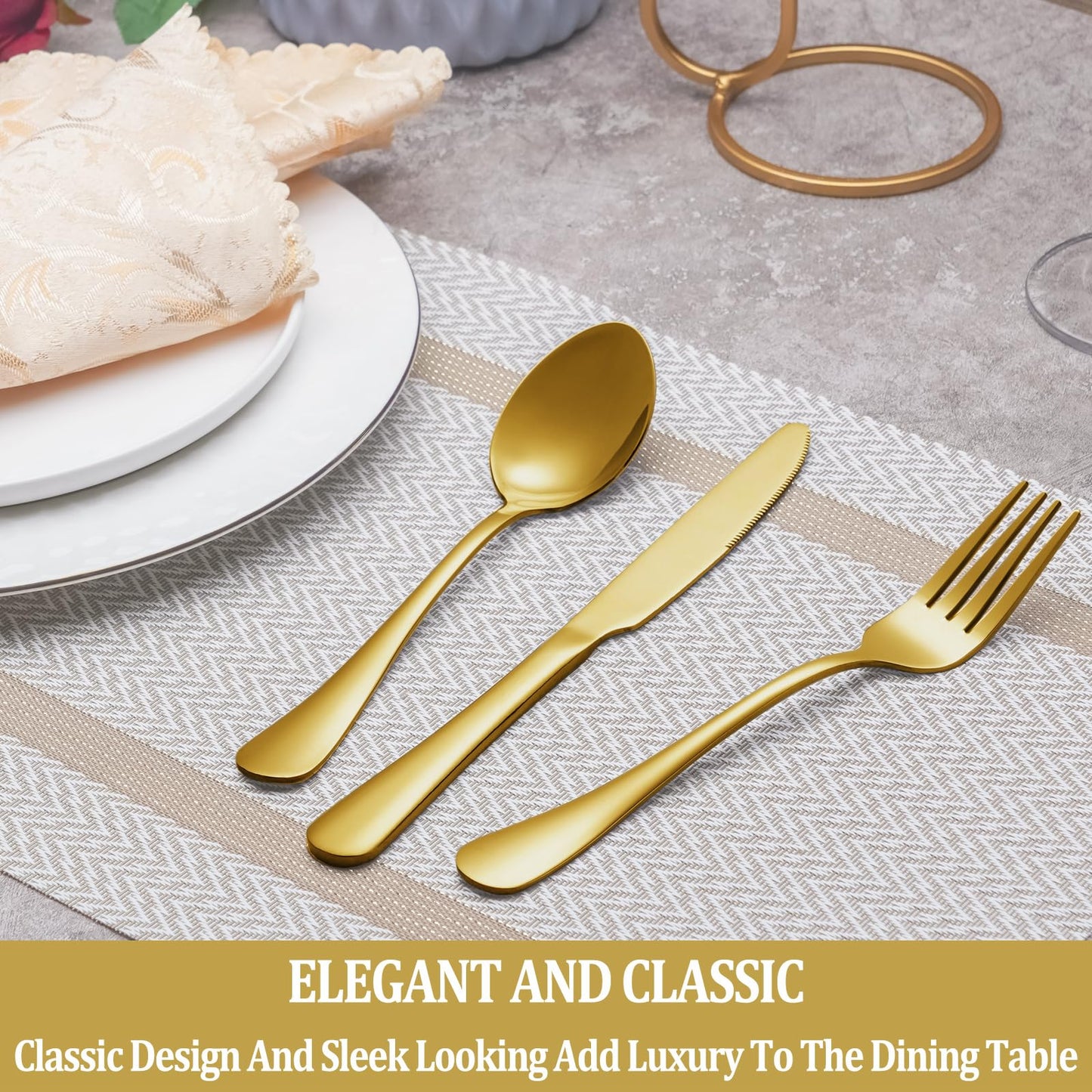 16 Piece Gold Dinner Forks Set, Food-Grade Stainless Steel Silverware Forks, Cutlery Fork, Metal Fork for Home, Kitchen or Restaurant, Mirror Polished, Dishwasher Safe - 8 Inch