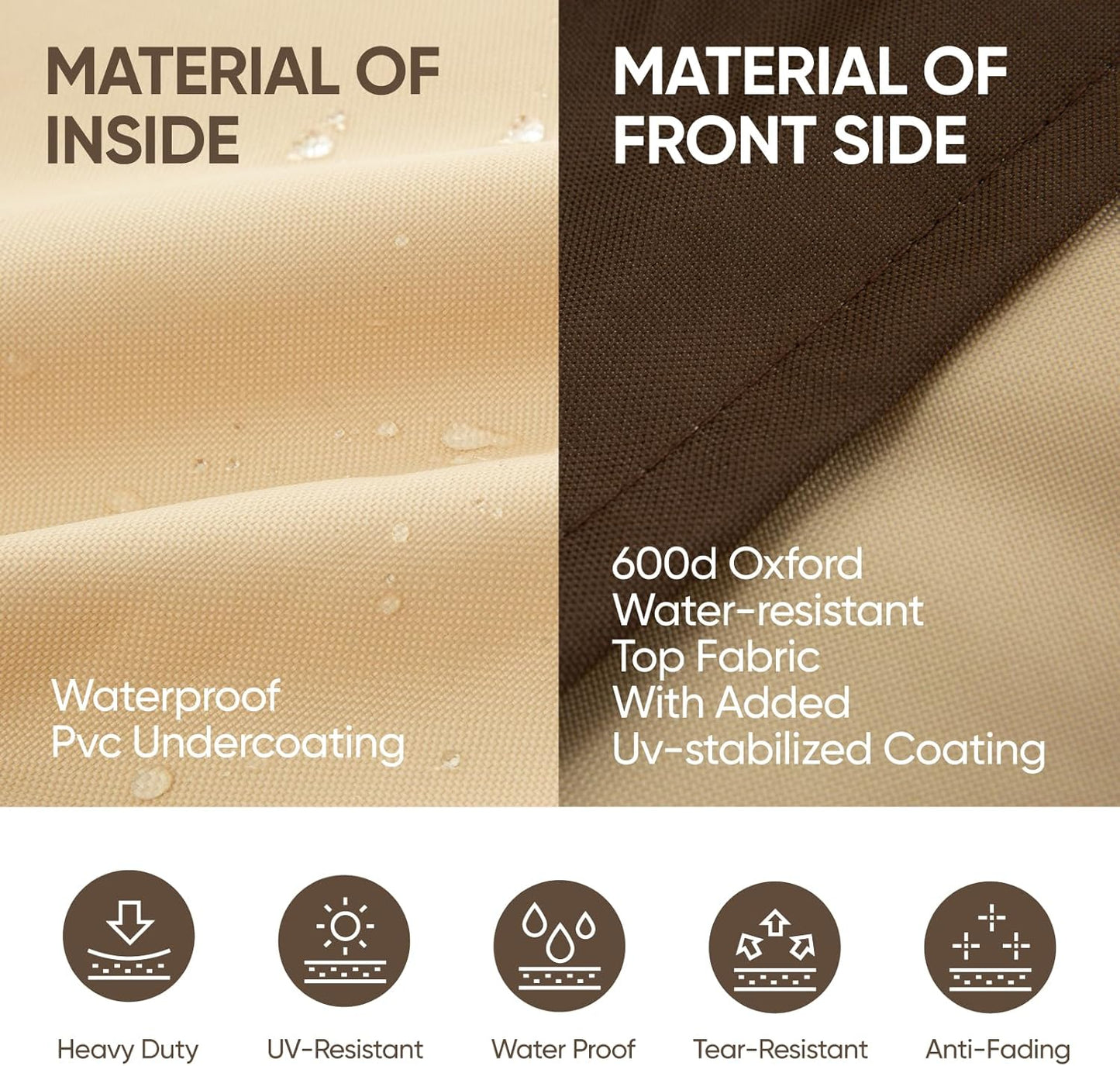 Loriano Patio Chair Covers - Waterproof Heavy-Duty 600D Protection for Large Lounge Chairs (2 Pack)