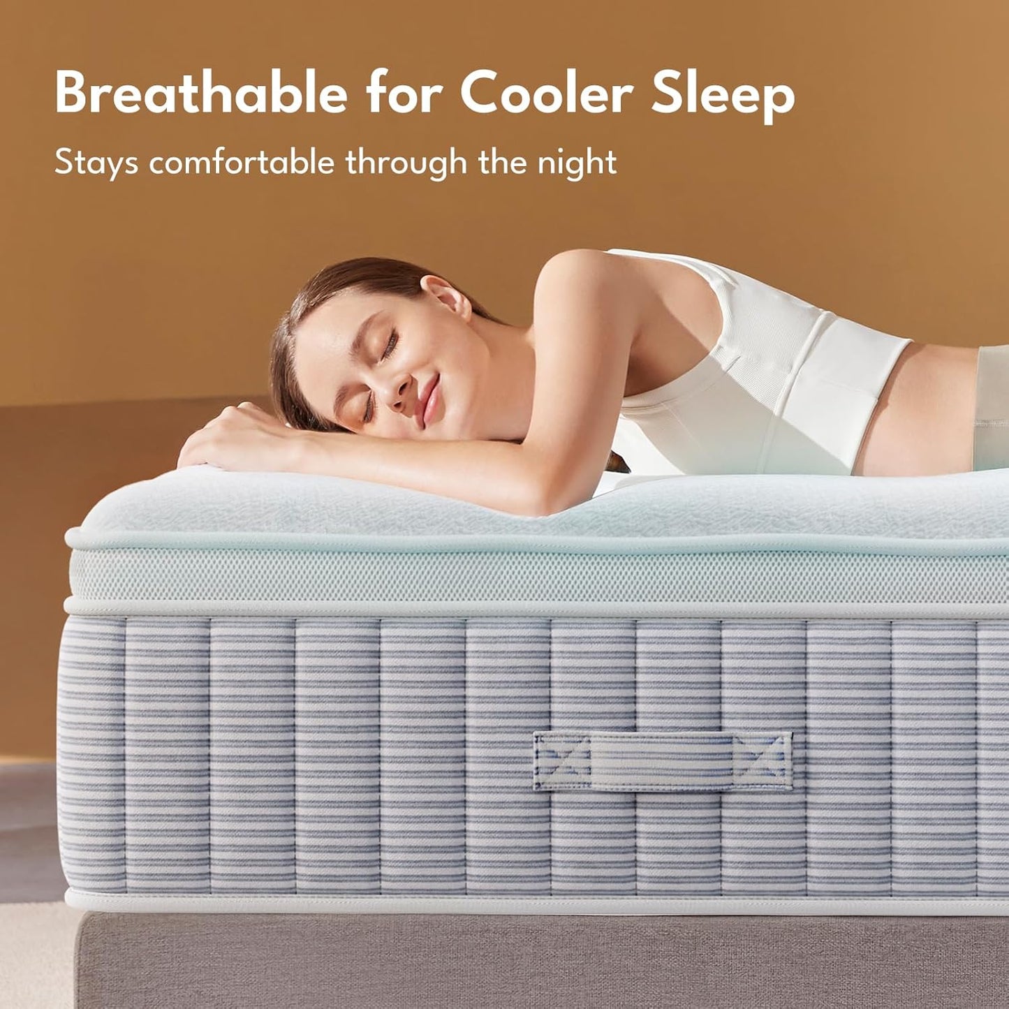 Skiennix Queen Mattress - 14 Inch Hybrid Memory Foam with Reinforced Edge Support & Zoned Coils