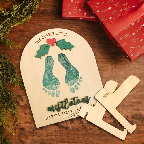Baby Footprint Kit - Newborn Gifts - Baby's First Christmas Keepsake - Baby First Christmas Ornament 2025 - My Firsts Christmass Ornament 2025 - Babies Boy Firstt Christmass