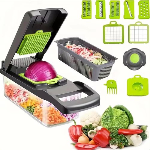 16-in-1 Vegetable Chopper by [Brand Name] - Professional Multifunctional Food Slicer with Container for Easy Meal Prep