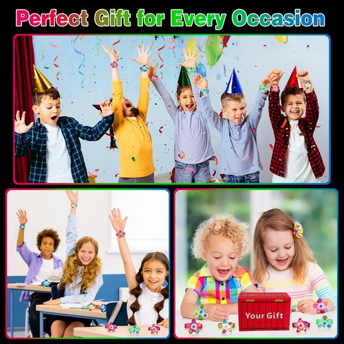 BSTDECOR Glow in The Dark Party Favors for Kids-14 Pack LED Light Up Fidget Spinner Bracelets, Birthday Gifts Treasure Box Toys Classroom Prizes Goodie Bags Stuffers Easter Basket Stuffers