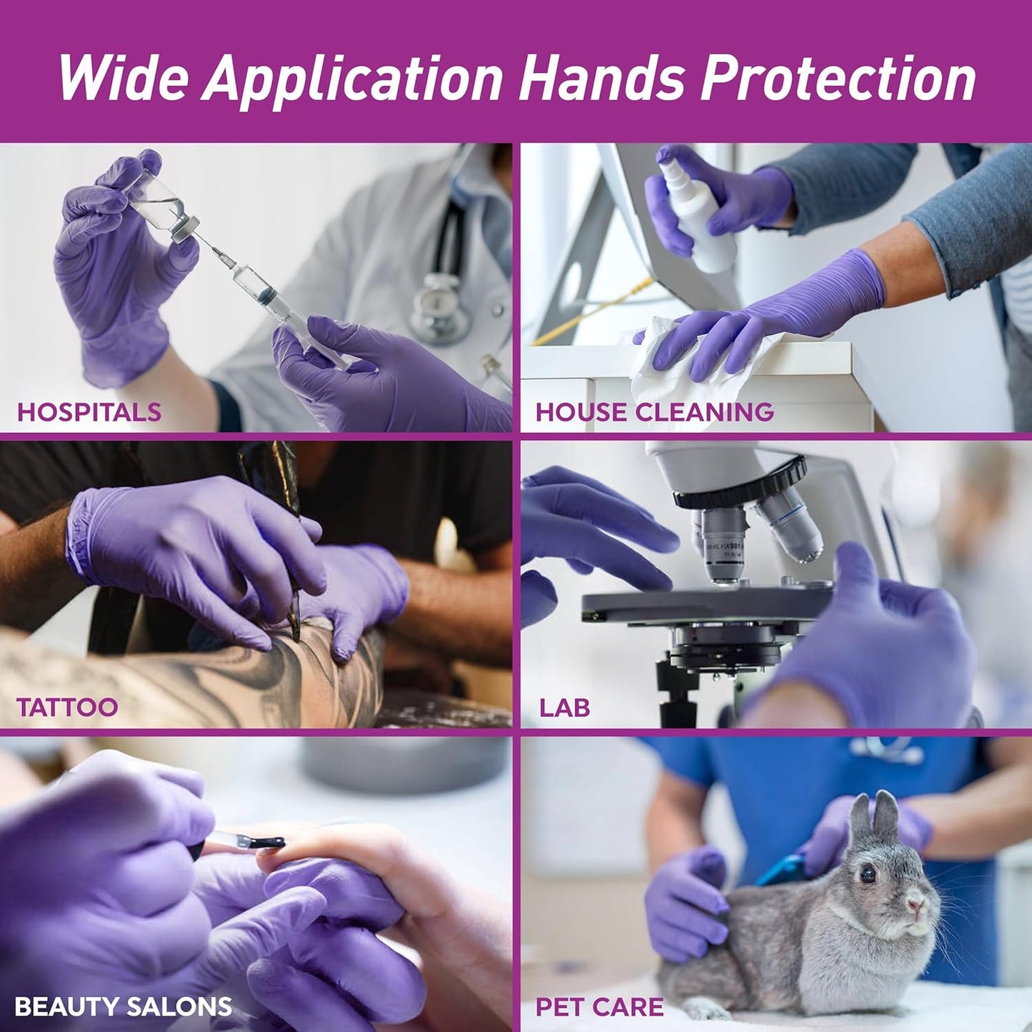 MedPride Powder-Free Nitrile Exam Gloves - Iris Blue, Medium Size, Box of 100