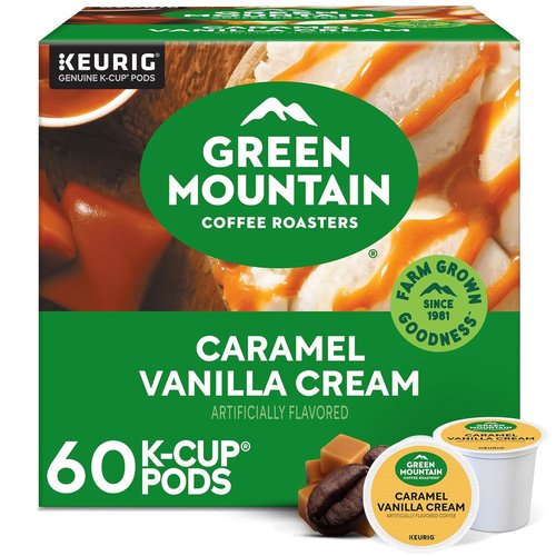 Green Mountain Coffee Roasters Caramel Vanilla Cream K-Cup Pods - Light Roast Coffee, 60 Count