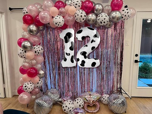 Cow Print Number Balloon - 40 Inch 0 Balloon for Farm Birthday Decorations | Fun Party Supplies for Girls