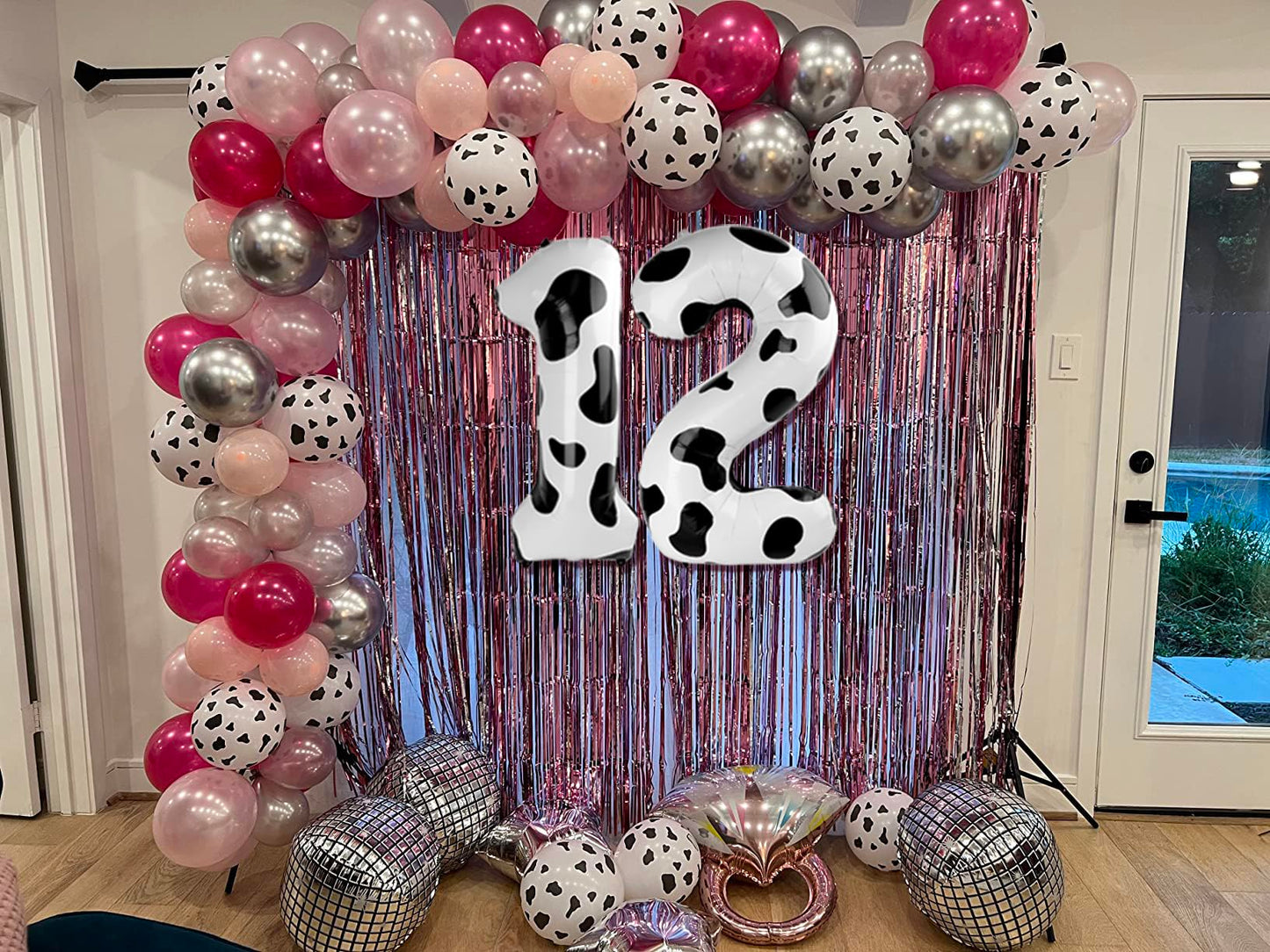 Cow Print Number 10 Balloon 40 inch, 10 Number Balloons, 10th Cow Farm Barnyard theme Birthday Decorations for Girls Boys Kids, 10 Year Old Party Supplies