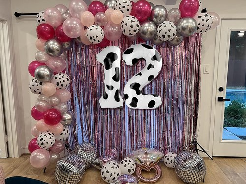 Cow Print Number 26 Balloon 40 inch, 26 Number Balloons, 26th Cow Farm Barnyard theme Birthday Decorations for Girls Boys Kids, 26 Year Old Party Supplies