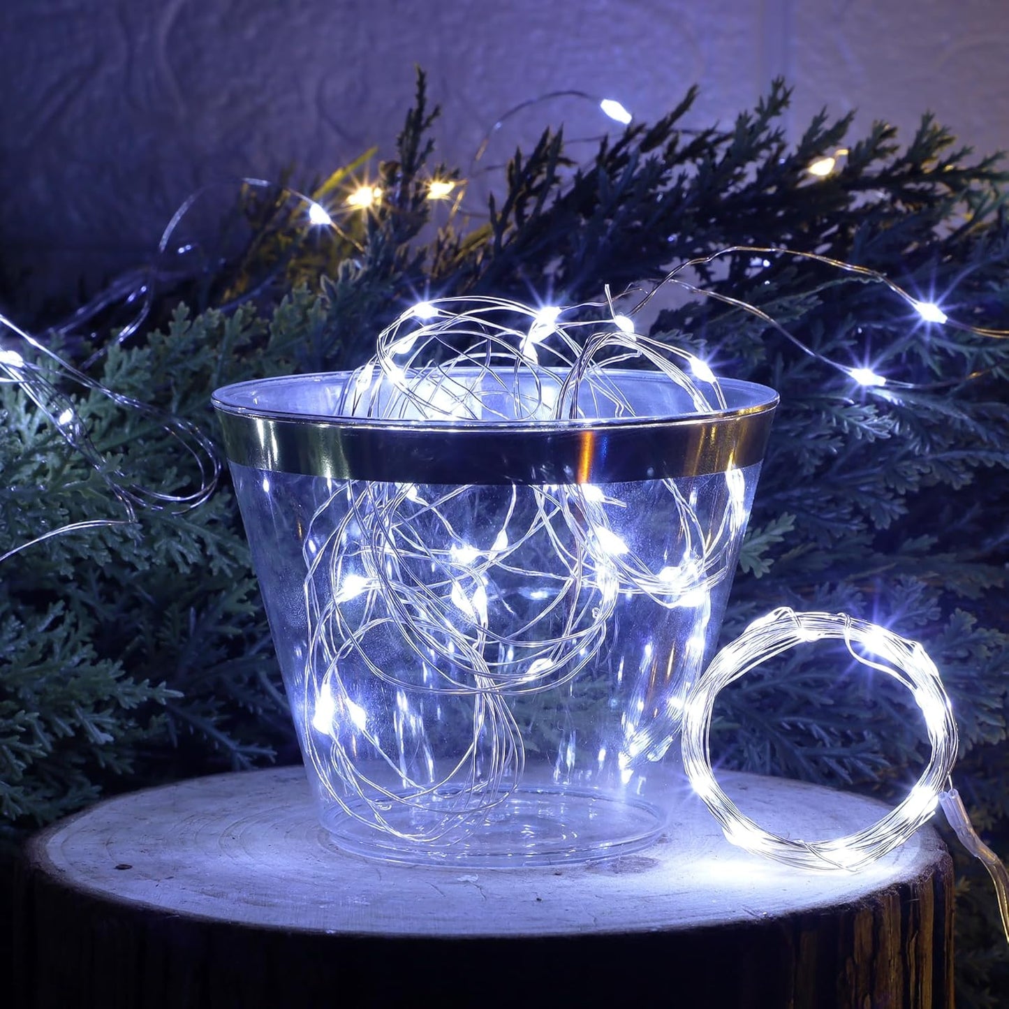 WATERGLIDE 12 Pack Mini String Lights - 20 LED Waterproof Fairy Lights for DIY Wedding & Party Decor | 7 ft Silver Wire, Warm White & White