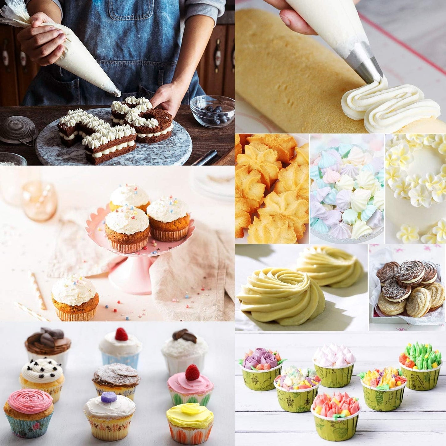 Skiennix Disposable Piping Bags - 400 Pcs 12 Inch Anti-Burst Tipless Icing Bags for Cake & Cookie Decoration