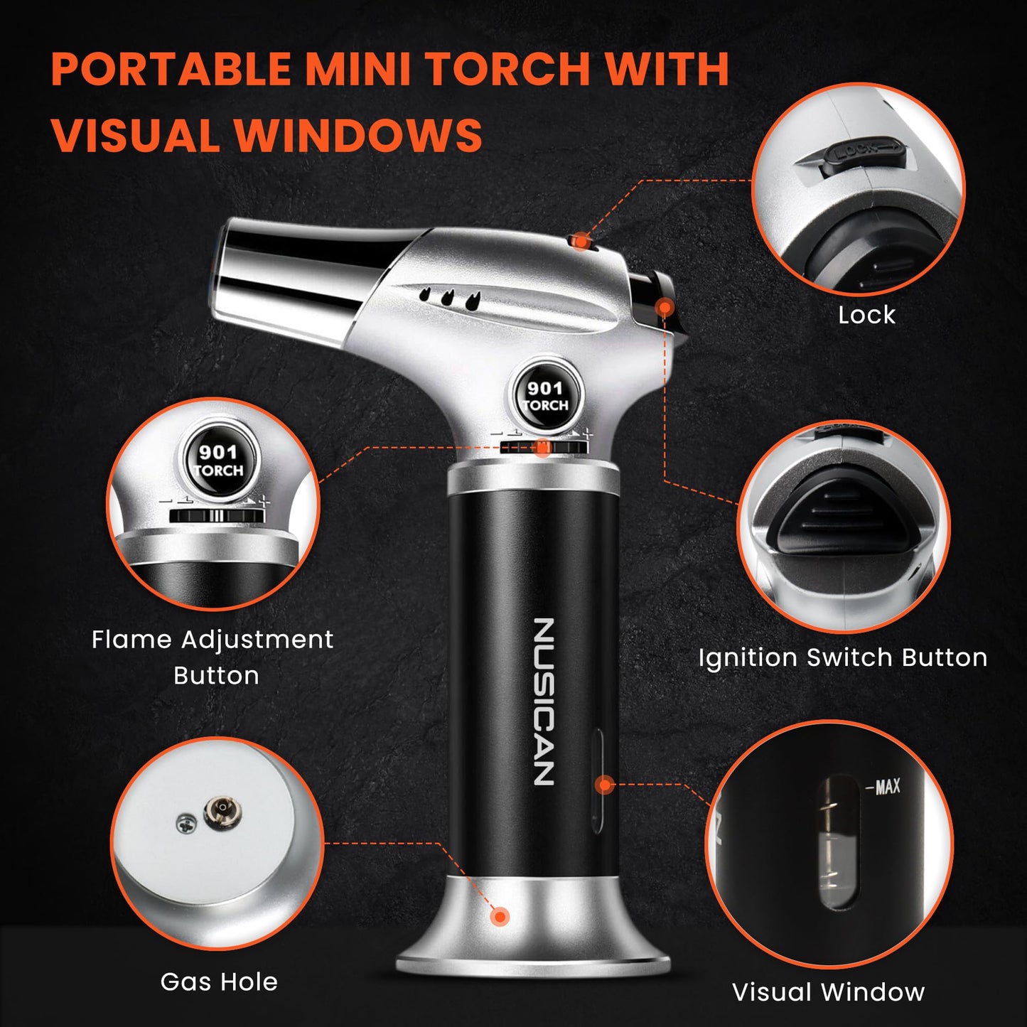 Cocktail Smoker Kit with Torch, 6 Flavors Wood Chips for Whiskey and Bourbon, Old Fashioned Smoker Kit for Infused Cocktail, Cheese, Salad and Meats, Gifts for Men, Dad and Boyfriend (No Butane)