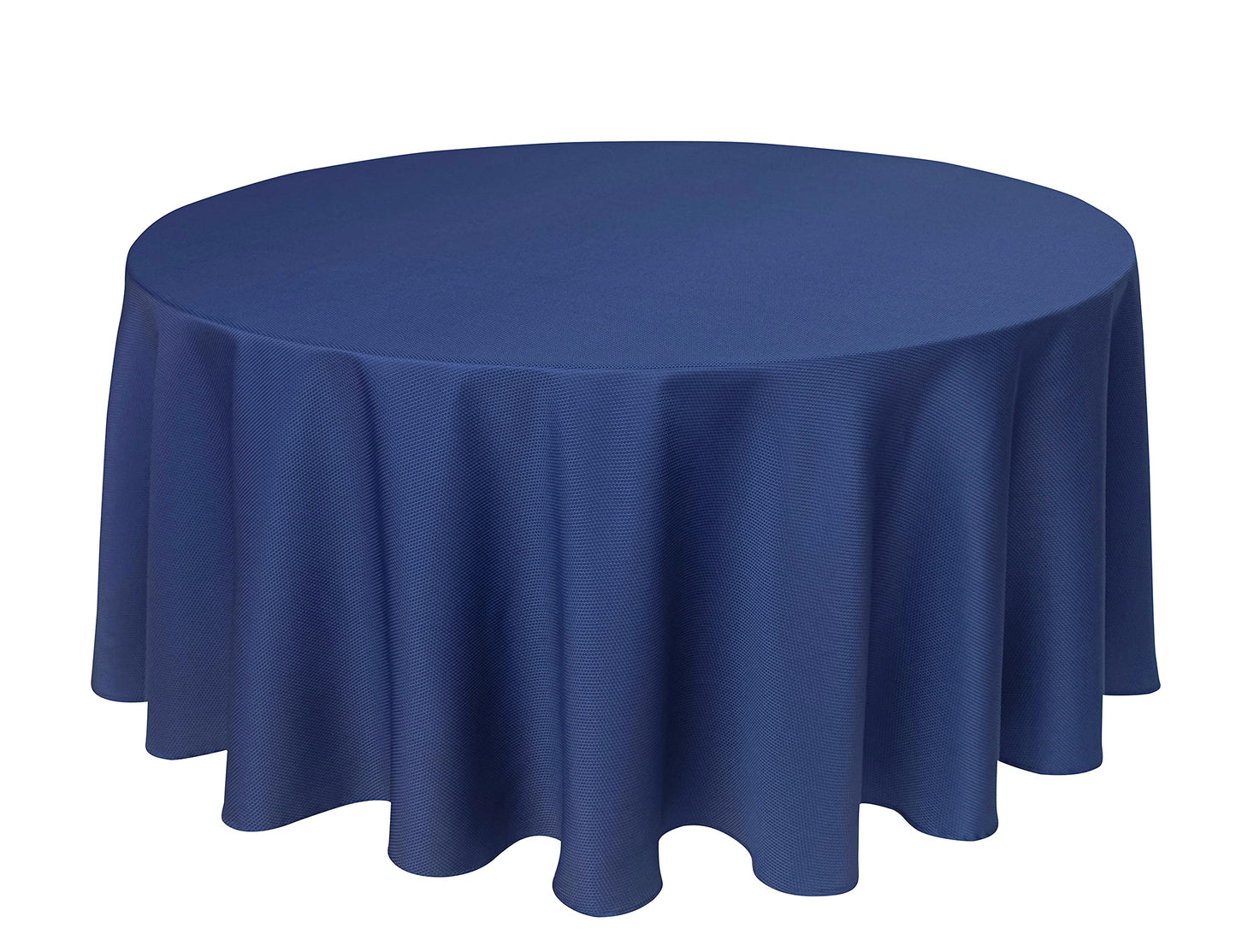 Biscaynebay Textured Fabric Round Tablecloths 90", Navy Water Resistant Washable Table Cloths Circle Folding Table Covers Linen for Dining, Kitchen, Wedding & Parties etc