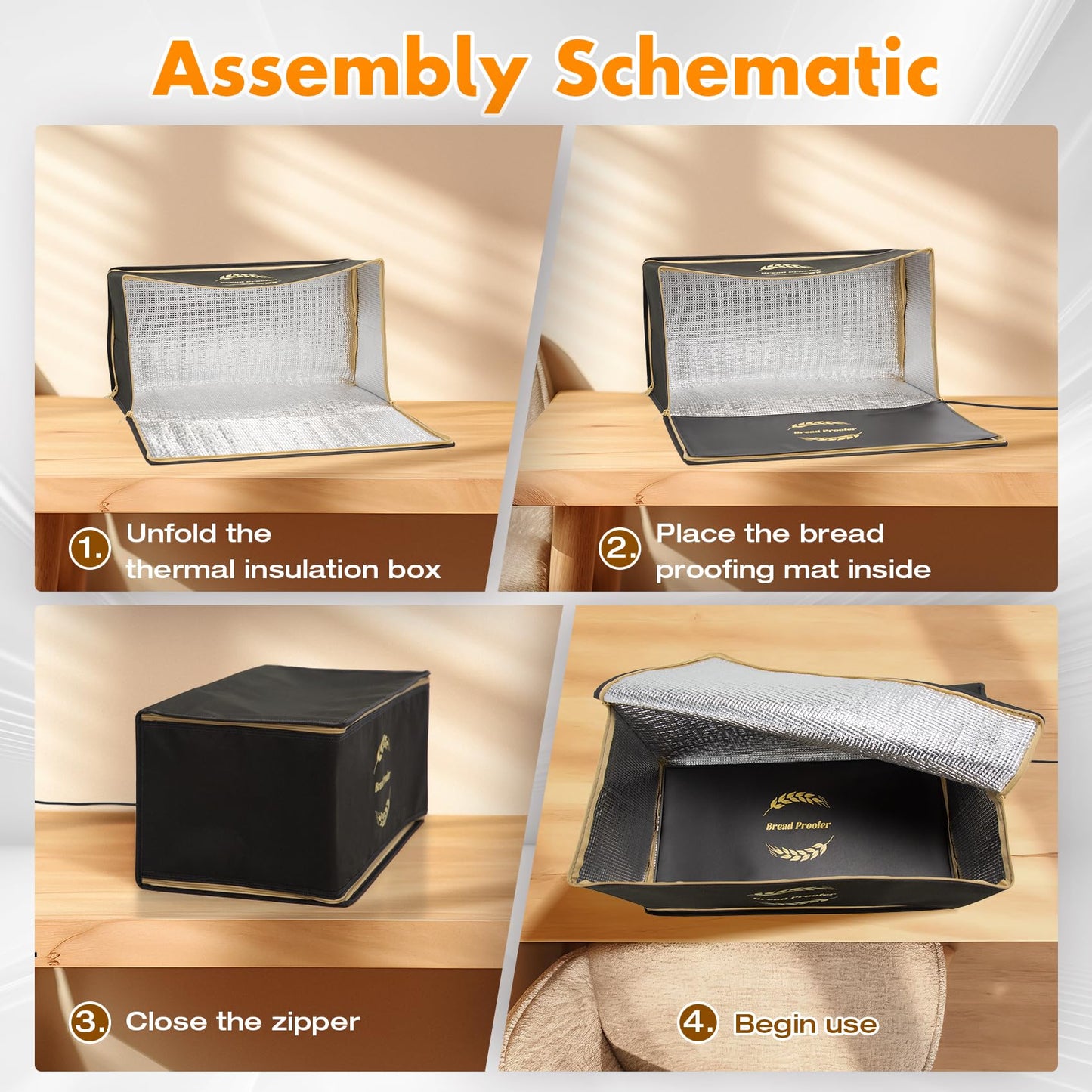 Ftzataz Sourdough Warming Mat with Bread Proofer Warming Box, Sourdough Heating Mat Used to Provide Sufficient Temperature for Bread Proofing, Sourdough Warming, Sourdough Heating, Dough Riser