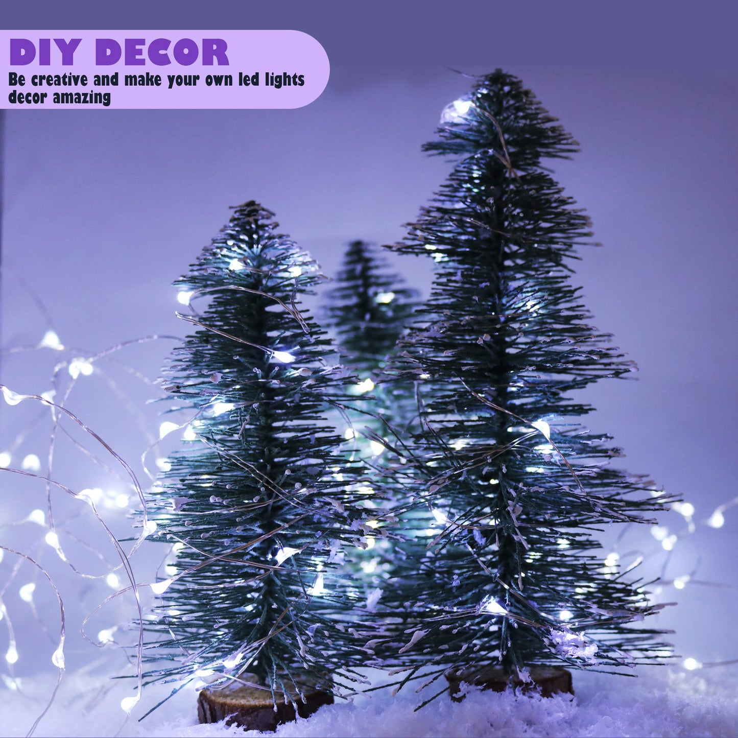 Oakhaomie 2PCS LED Fairy Lights 16ft 50 LED Twinkle String Lights with Timer 2 Modes Waterproof Starry String Lights Indoor DIY Party Wedding Christmas Valentine's Day Decoration (Cool White)
