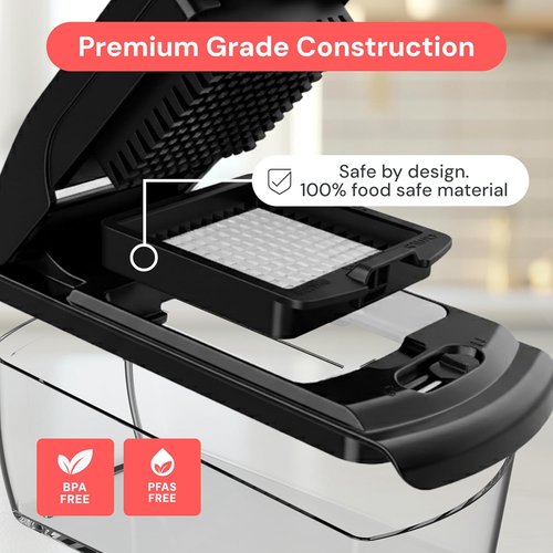 Fullstar Vegetable Chopper & Mandoline Slicer - 8-in-1 Food Chopper with Container & Julienne Slicer, Black