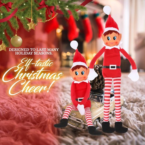 Elfette Plush Toy - Christmas Elf Behaving Badly | Naughty Bendy Doll - 12 Inches