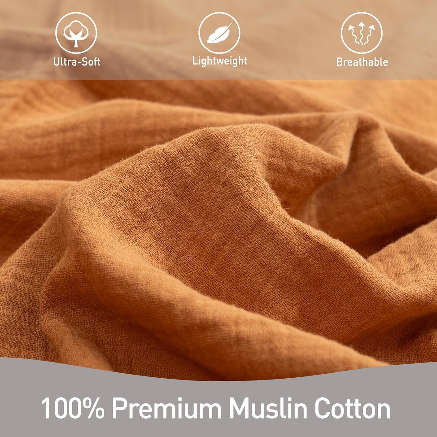 Skiennix Muslin Swaddle Blankets - 3 Pack Breathable Soft Receiving Blankets, Large 38 x 40 Inches, Perfect Infant Shower Gift | Elegant Colors