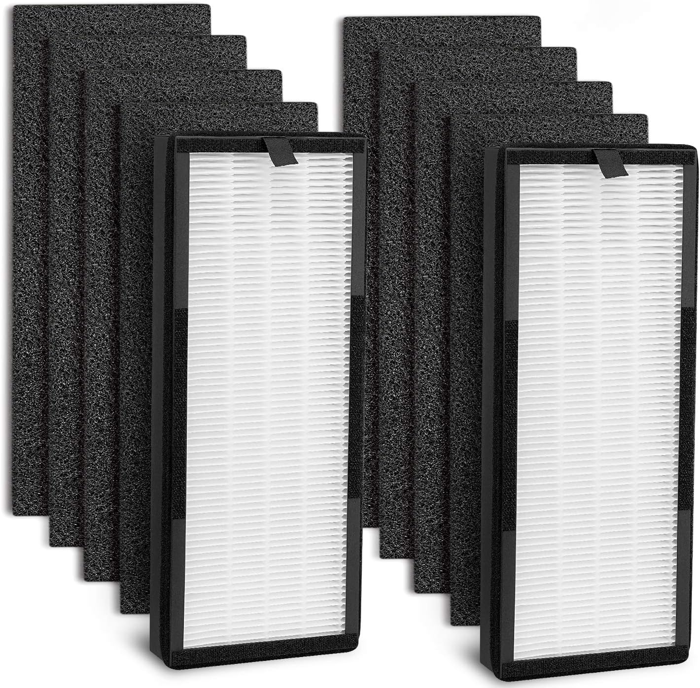 VEVA HEPA Replacement Filter - 2 HEPA Filters & 8 Activated Carbon Pre-Filters | 2+ Year Supply for Air Purifier