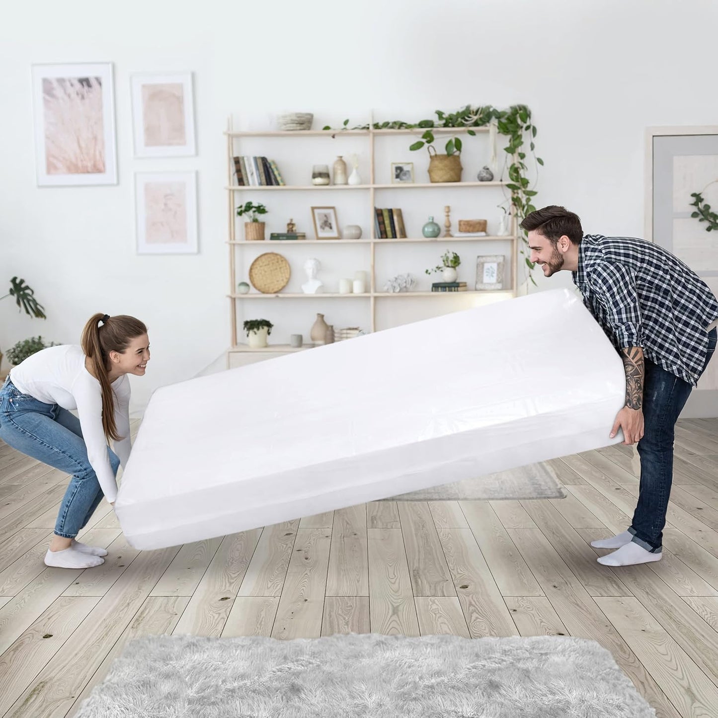 Utopia Home Queen Size Mattress Cover - Heavy Duty 4 Mil Plastic Encasement for Moving | Fits Mattresses Up to 14 Inches
