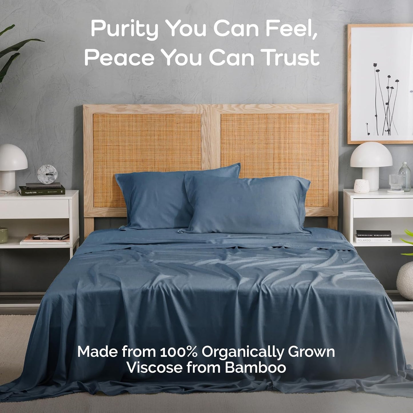 Viscose Bamboo Twin XL Sheets - Cooling Bedding Set for Hot Sleepers | Silky Soft 16-Inch Deep Pocket, Storm - 3PC