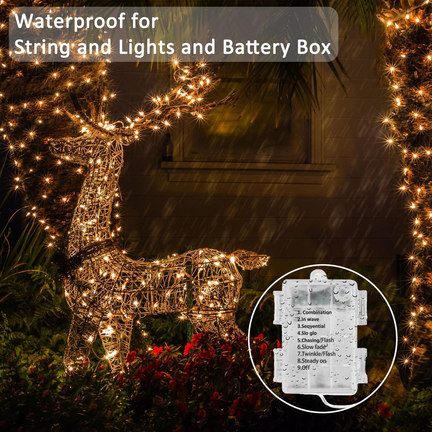 Beieverluck 16 Pack 33FT 100 LED Fairy Lights Battery Operated Fairy Lights with Remote and Timer Waterproof String Lights Outdoor Indoor for Bedroom Wedding Christmas Decorations, Warm White