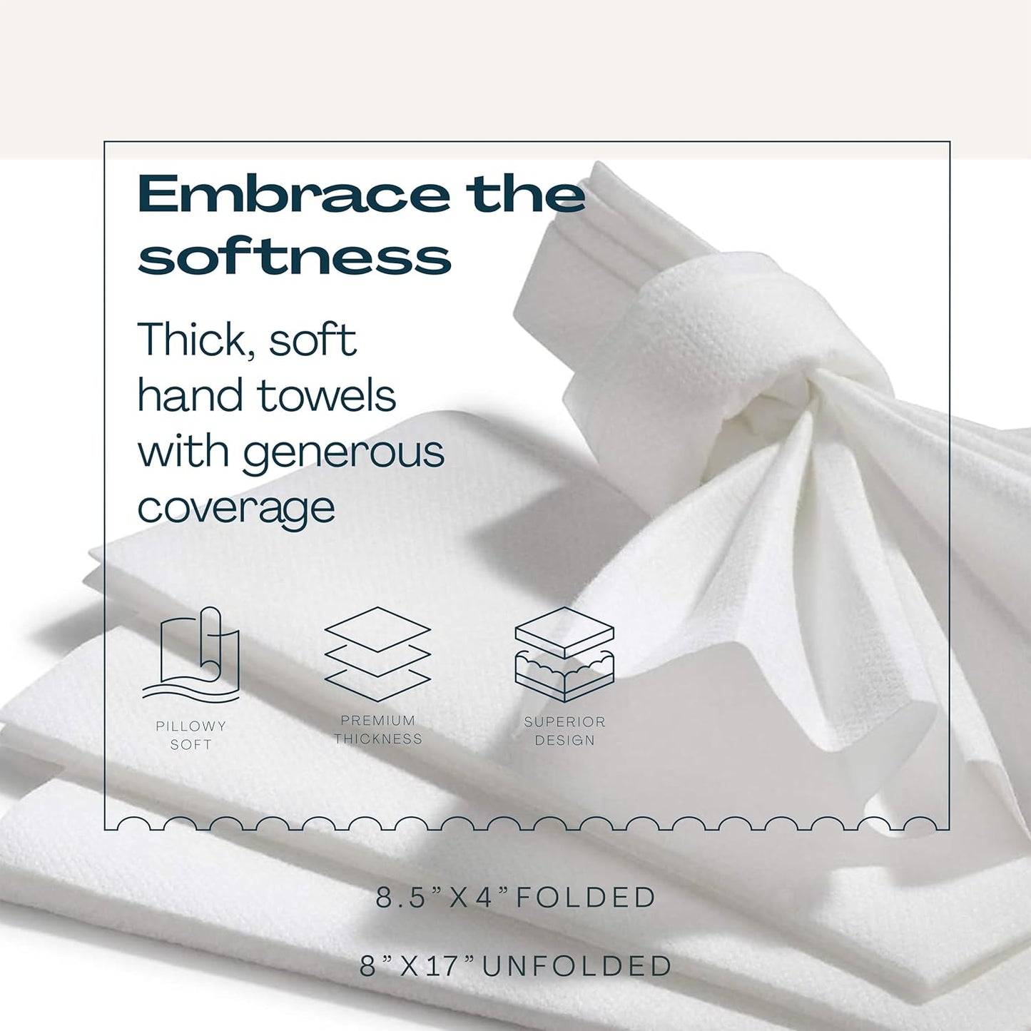Lintext Disposable Linen-Feel Guest Towels - Soft & Absorbent 8" x 17" Paper Napkins | Pack of 300 for Events